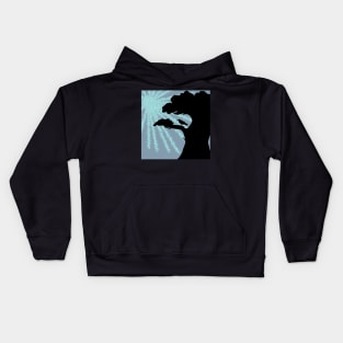 Raven in Winter Sun Ice Blue Kids Hoodie